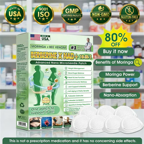 👨‍⚕️ Moringa · Berberine × NAD+ 10-in-1 Advanced Nano Microneedle Patch - Once Daily, Visible Results in 7 Days