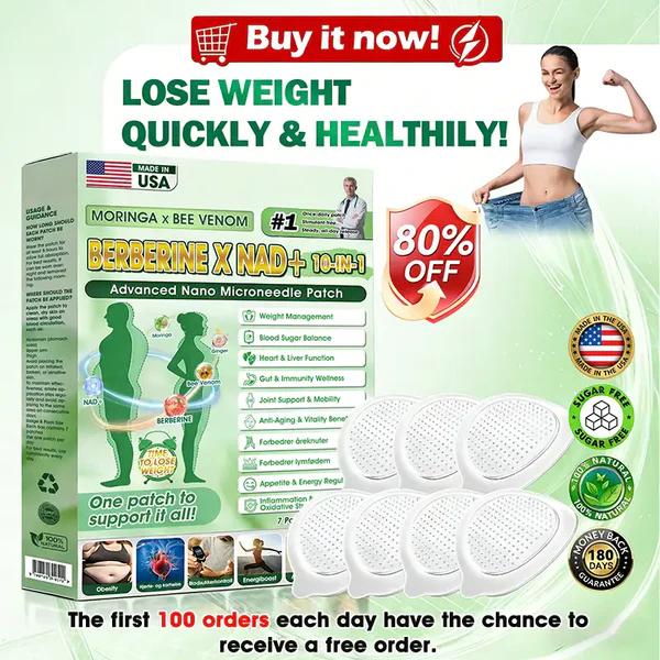 👨‍⚕️ Moringa · Berberine × NAD+ 10-in-1 Advanced Nano Microneedle Patch - Once Daily, Visible Results in 7 Days